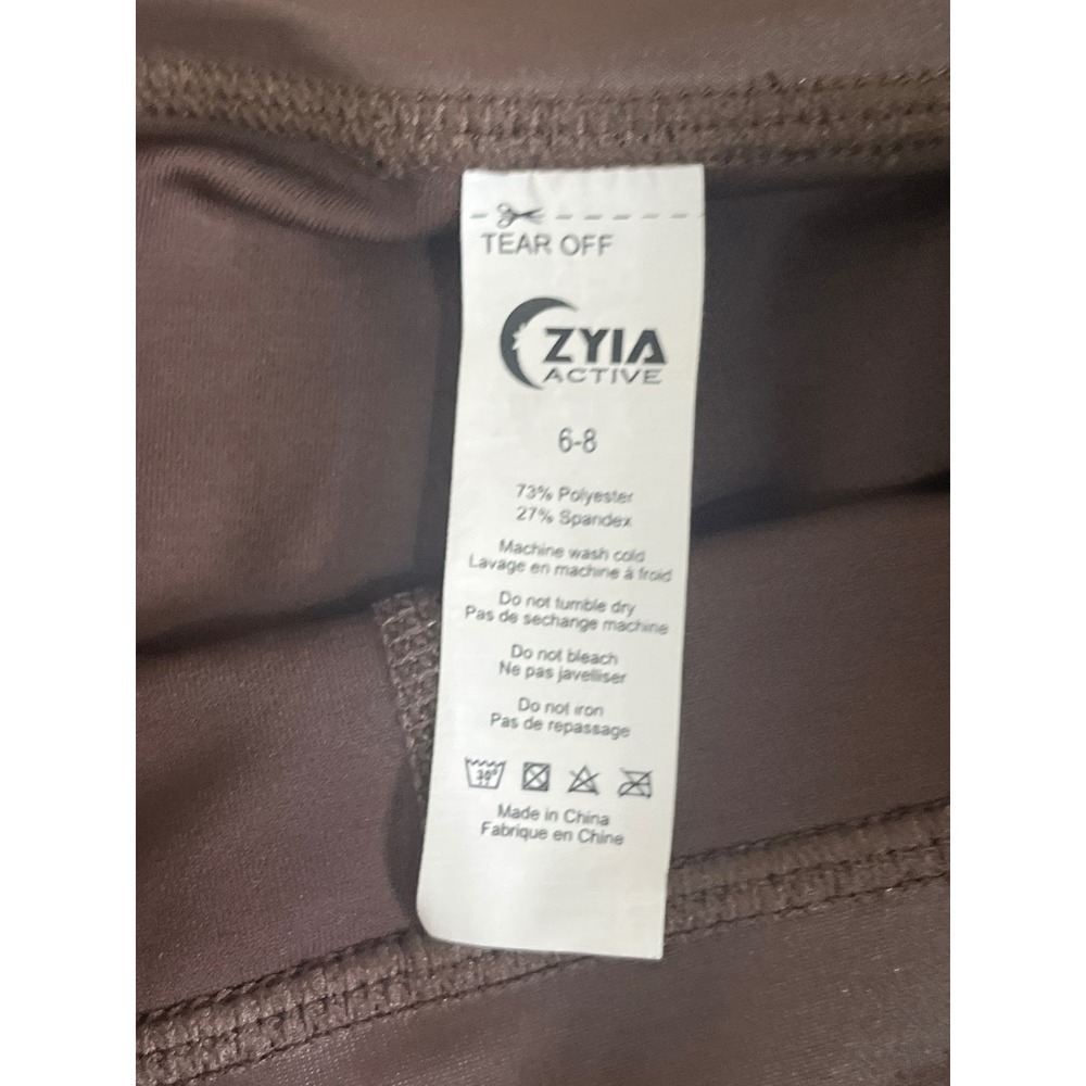 Zyia Leggings Brown Shine Size‎ 6 8 - Picture 3 of 6